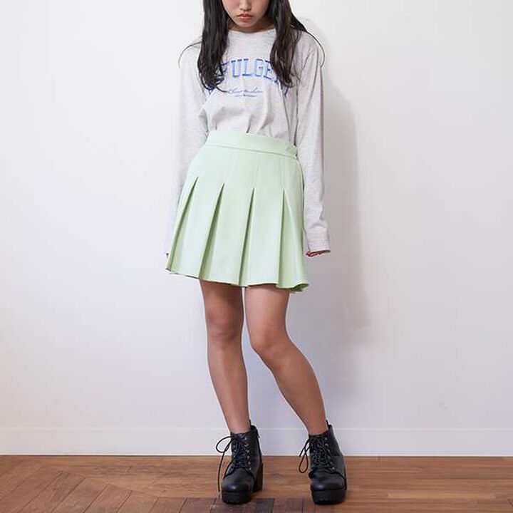 [LTXC] Flare Skirt with Inner Pants Included - Cardboard Box Design,Black, medium image number 8