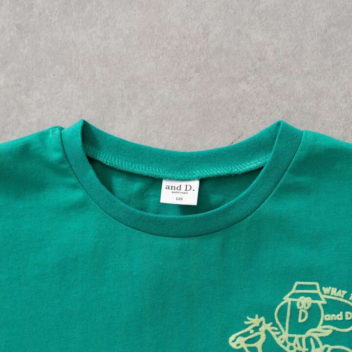 [100% Cotton] D-Jockey Print Short-Sleeve T-Shirt,Green, medium image number 1
