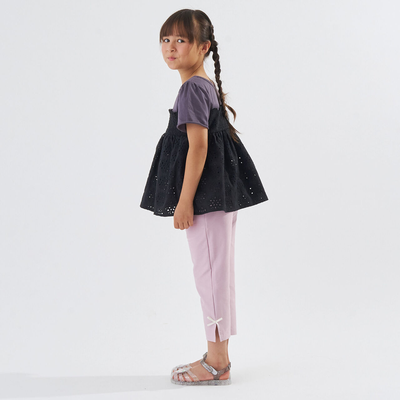 Cropped Cut Pants,Light pink, large image number 6
