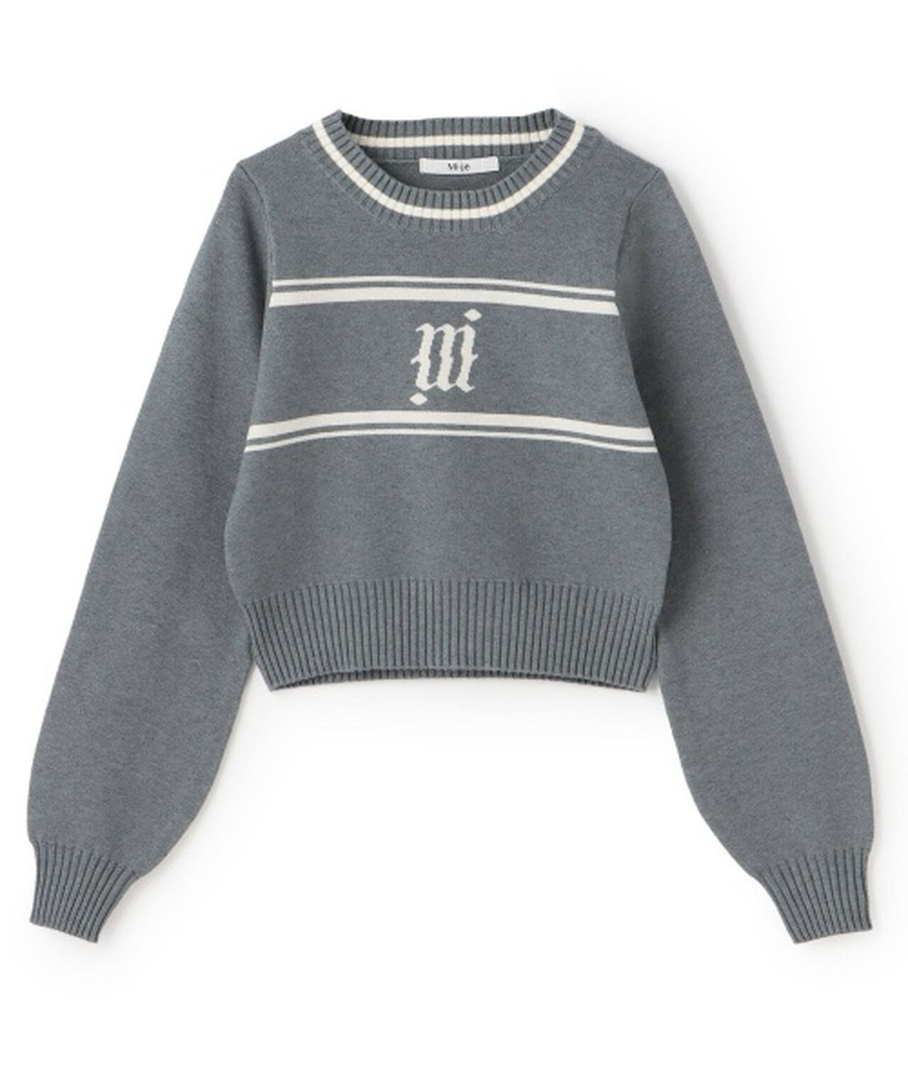 Compact Jacquard Knitwear [Korean Fashion],Off white, large image number 2