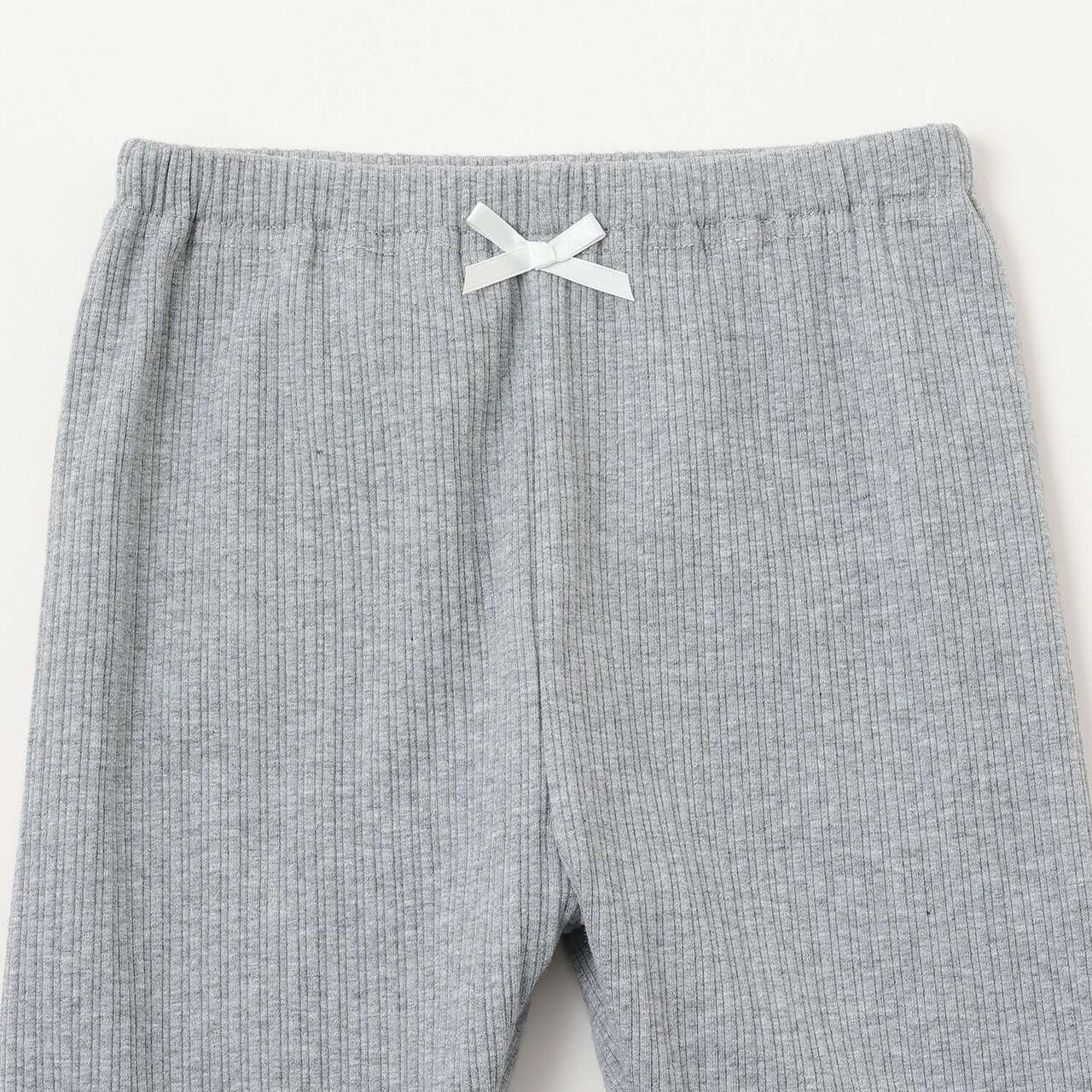 Lace Hem Frill 3/4 Leggings,Top gray, large image number 4