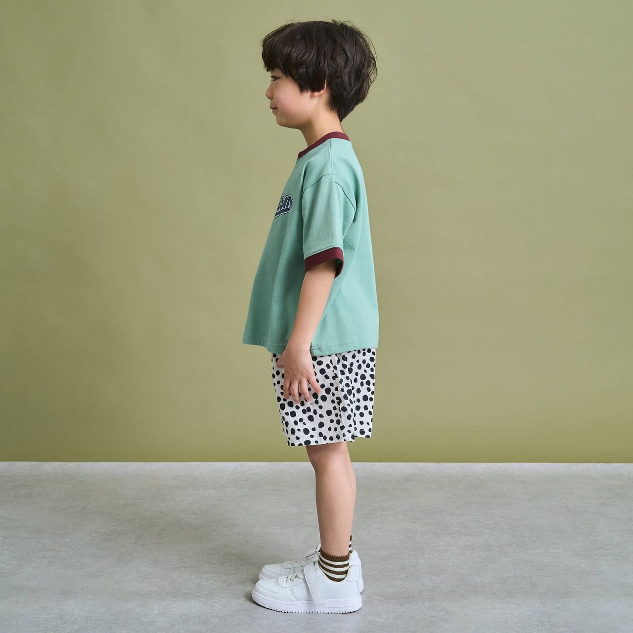 [Anti-Stain & Quick-Dry] Distressed Logo Print Ringer T-Shirt,Turquoise, large image number 19