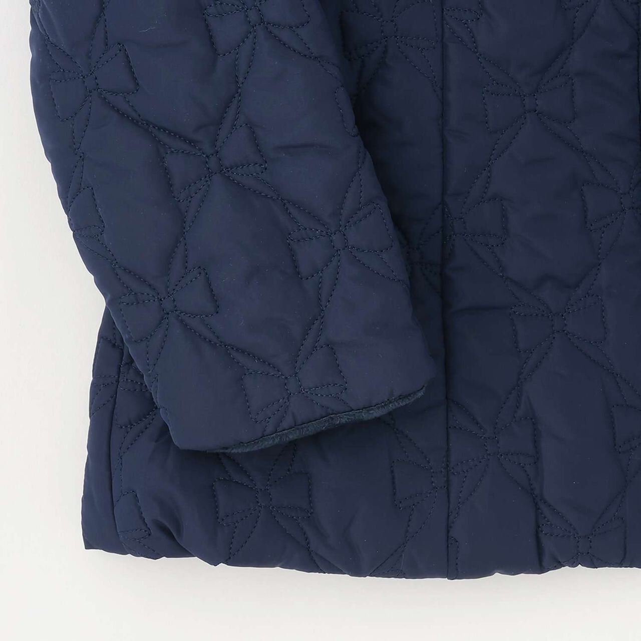 Ribbon Quilted Bomber Jacket,Light blue, large image number 11