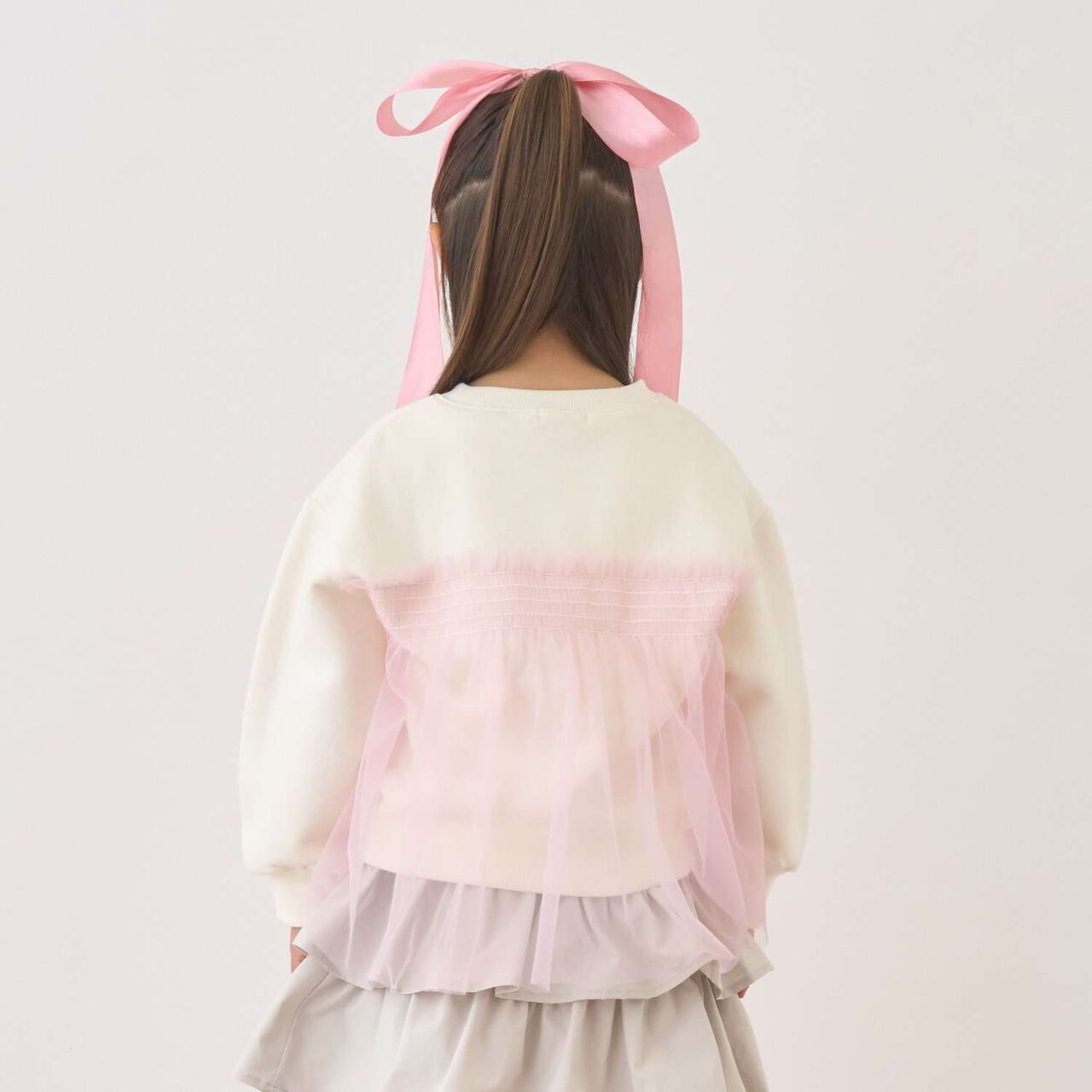 [Lycee Mine Ballet Series] Wool Lined Sweatshirt with Tulle and Ribbon,Ivory, large image number 13