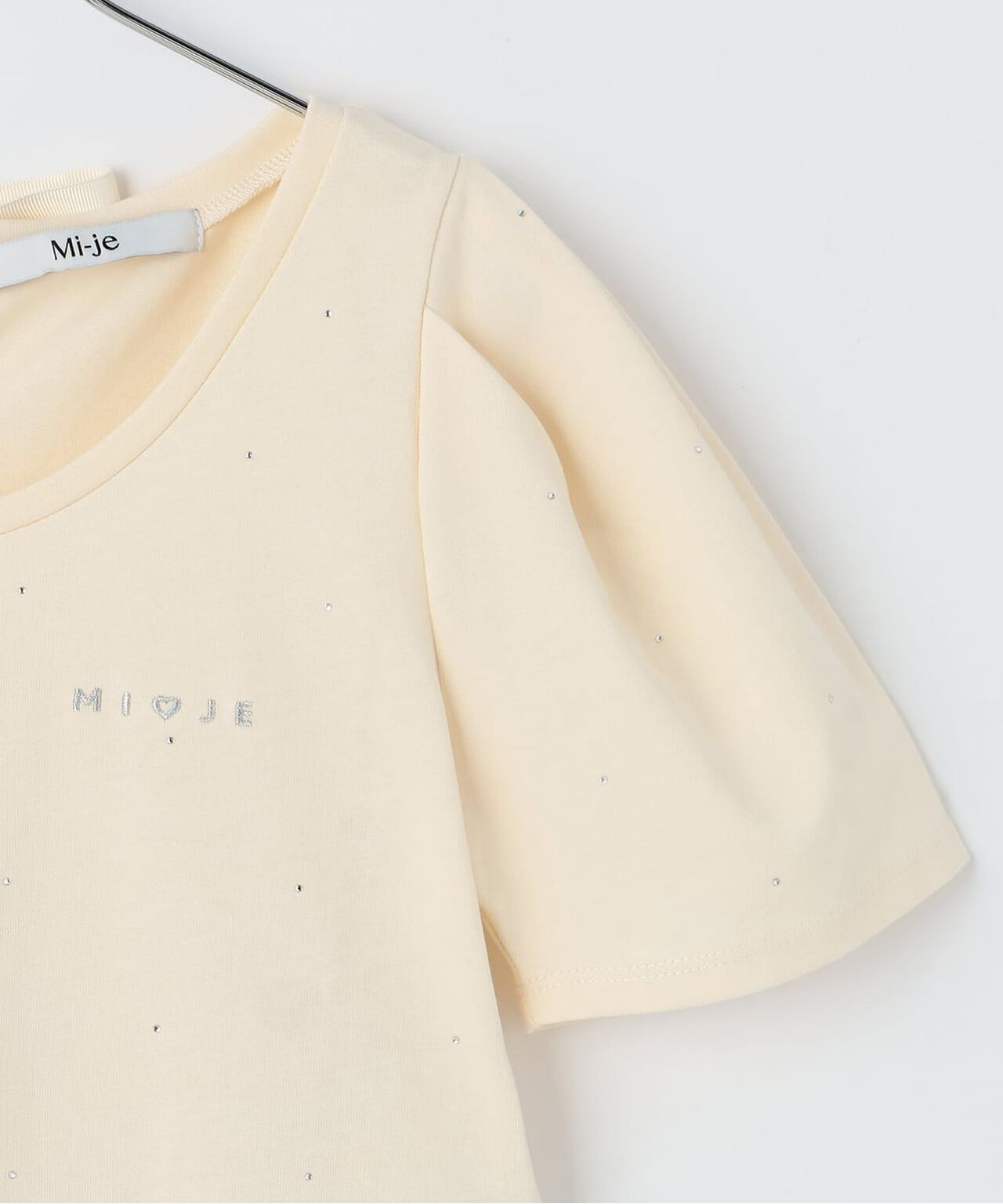 Peplum Stone T-Shirt,Ivory, large image number 3