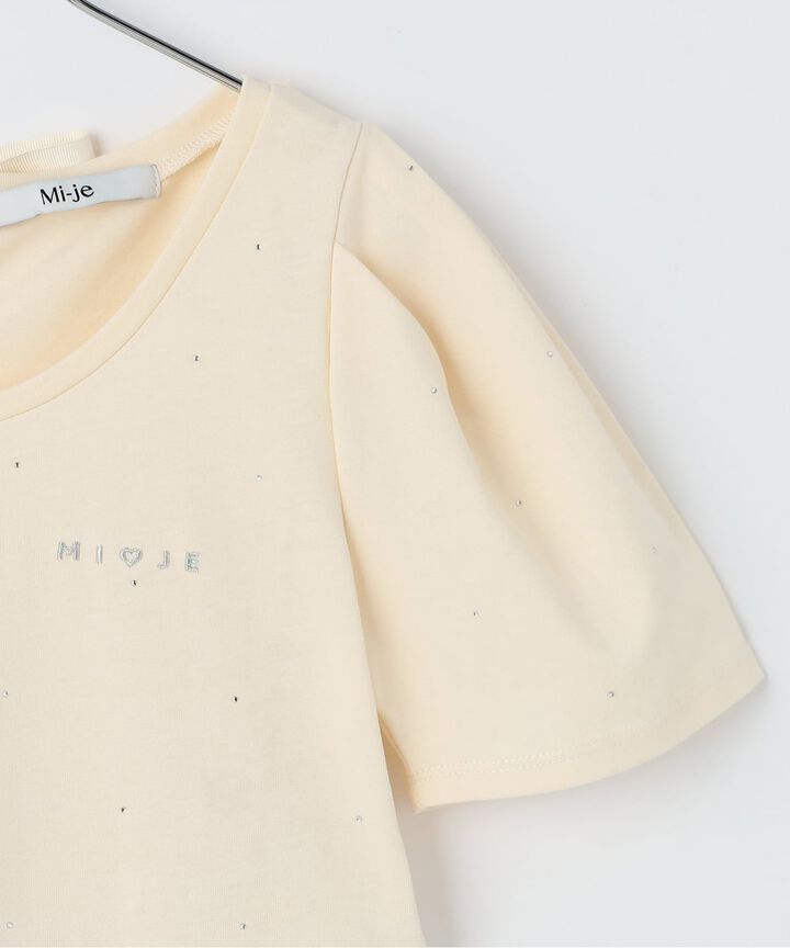 Peplum Stone T-Shirt,Ivory, medium image number 3