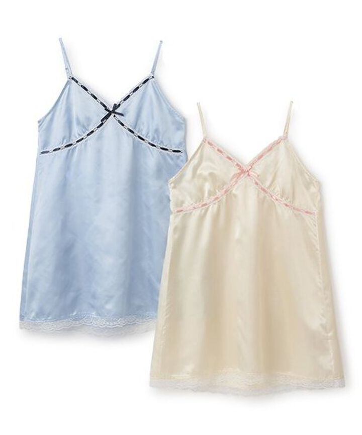 Lingerie-Style Camisole One-Piece Dress,Cream, medium image number 11