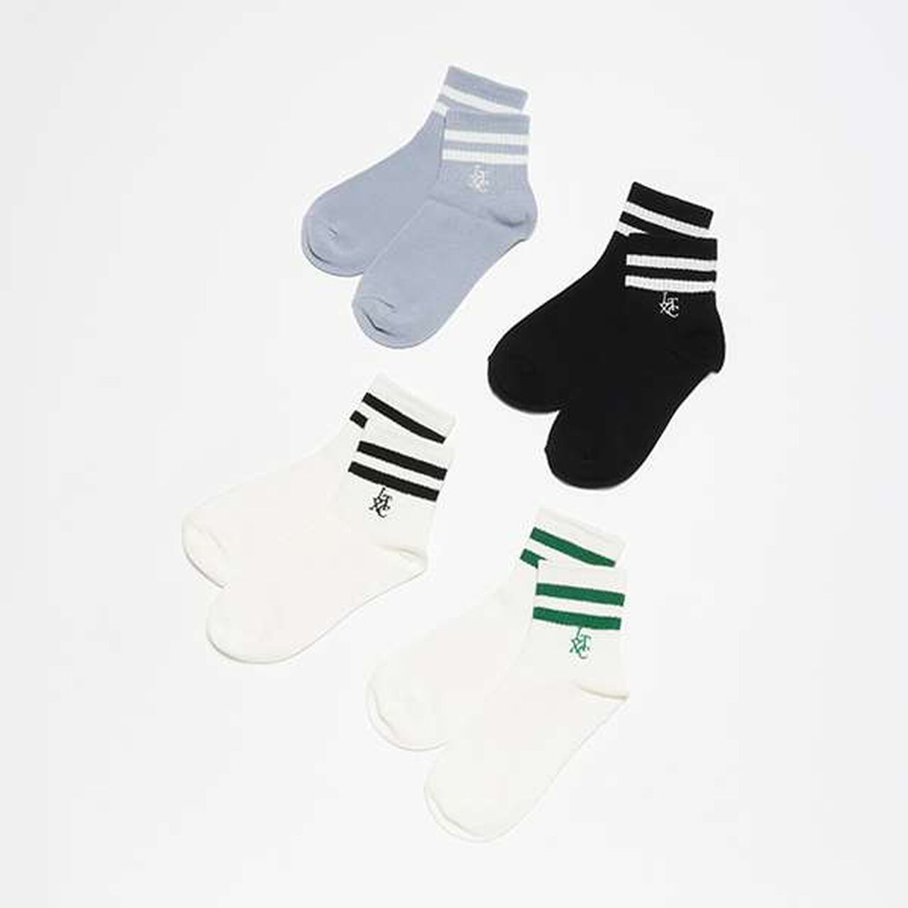 Embroidered Line Ankle Socks,Off white, large image number 6