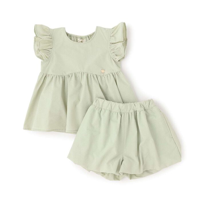 [Outfit Set] Wavy Peplum Blouse & Balloon Pants Set,Navy, medium image number 7