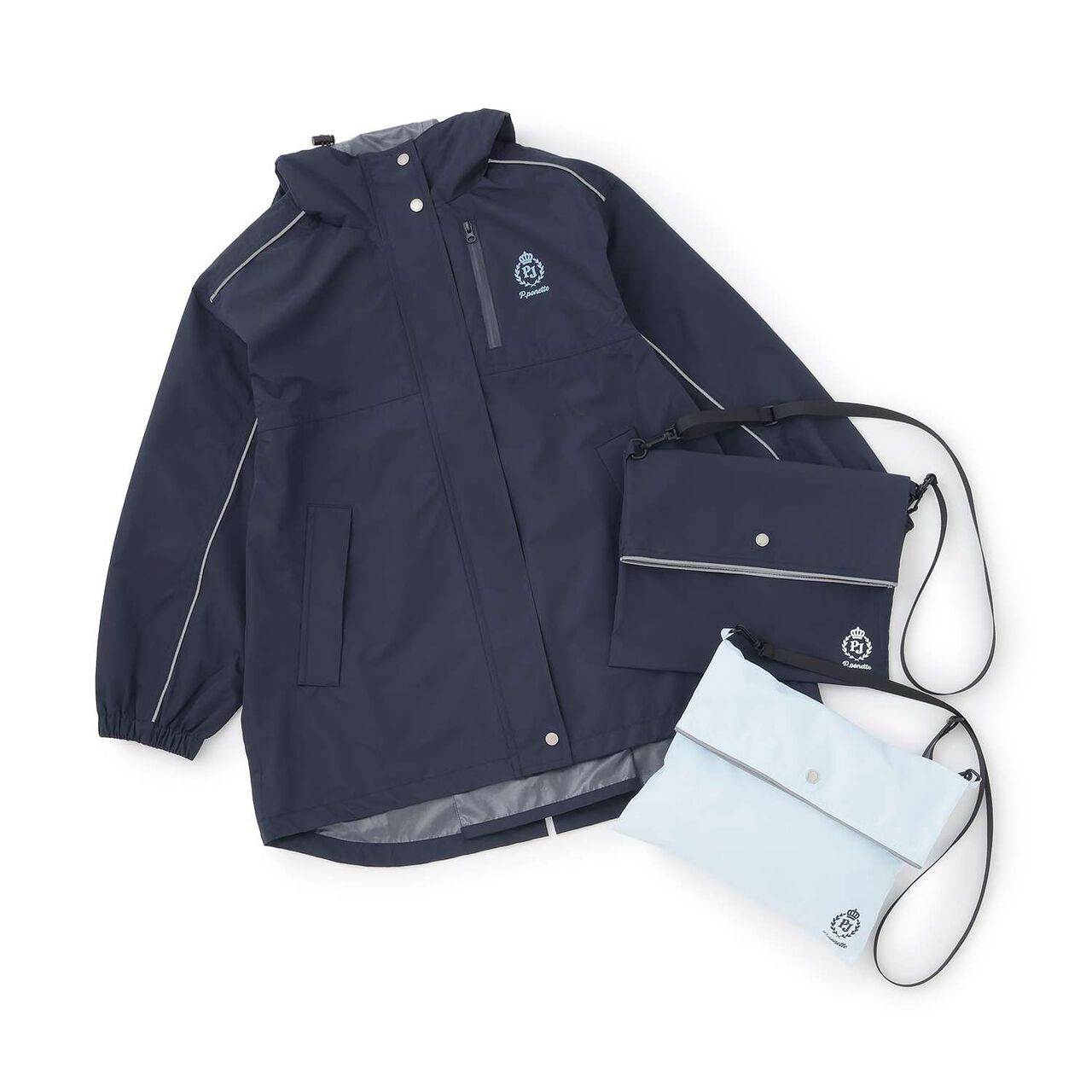 [Water-Repellent & Breathable] All-Weather Coat with Sacoche Bag,Navy, large image number 12