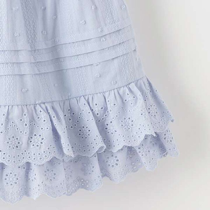 Cotton Tiered Skirt,Sax blue, medium image number 7