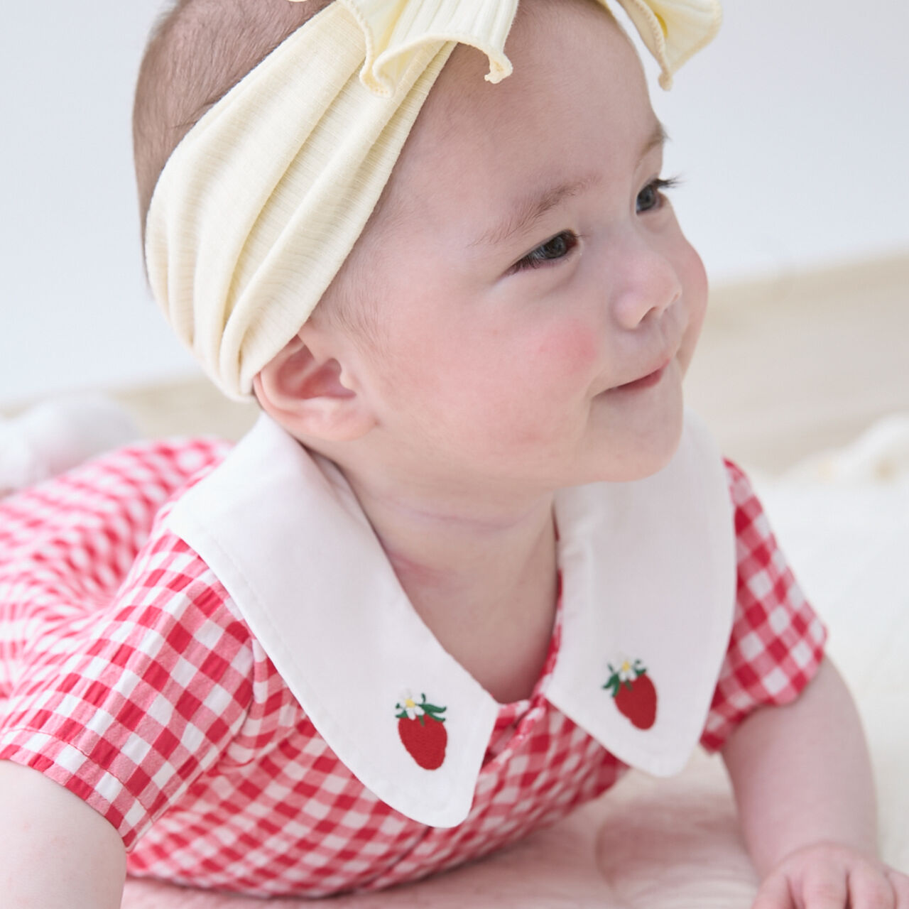 Fruit Collar Romper,Yellow, large image number 2