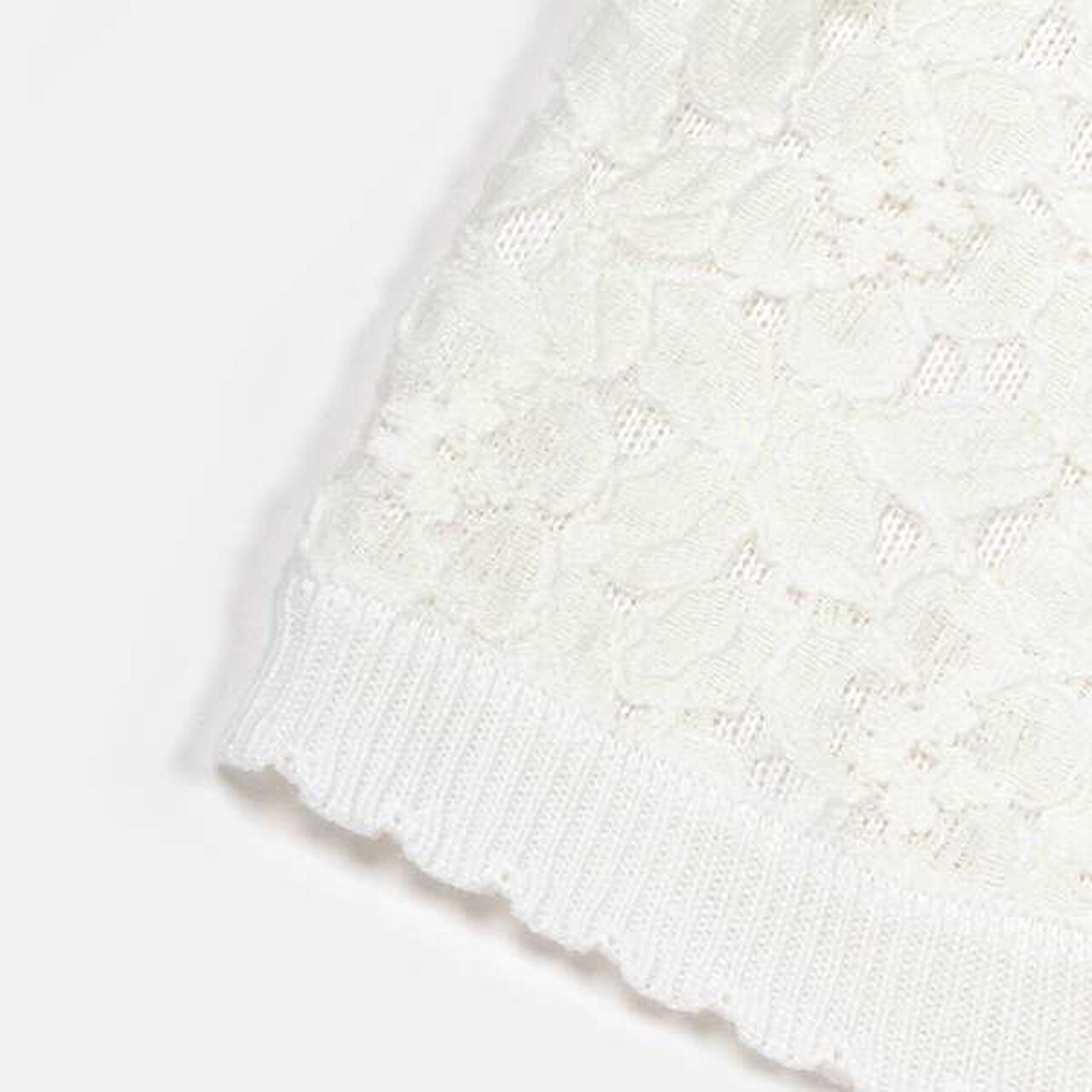 Lace Knit Bolero,Off white, large image number 4