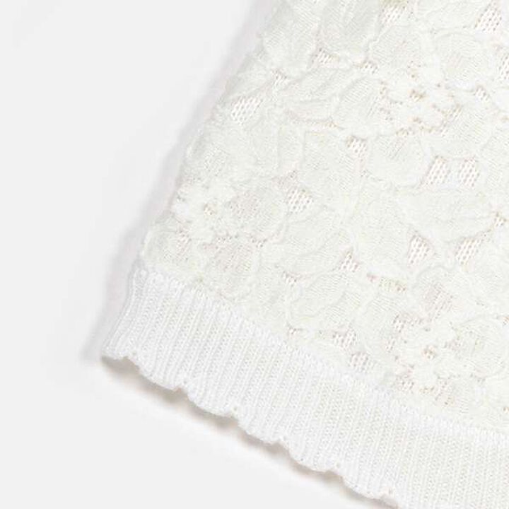 Lace Knit Bolero,Off white, medium image number 4