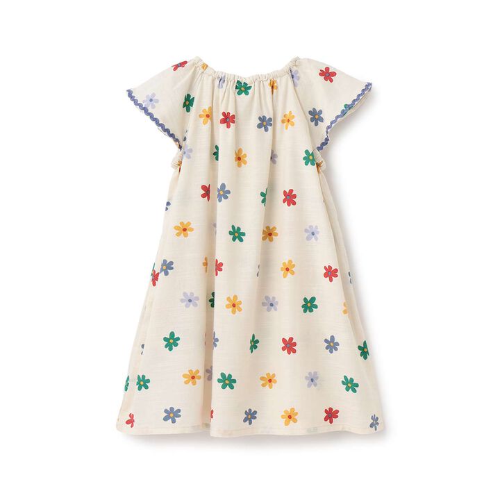 [Link] Cotton Rayon All-Over Pattern Short-Sleeve One-Piece Dress,Black, medium image number 14