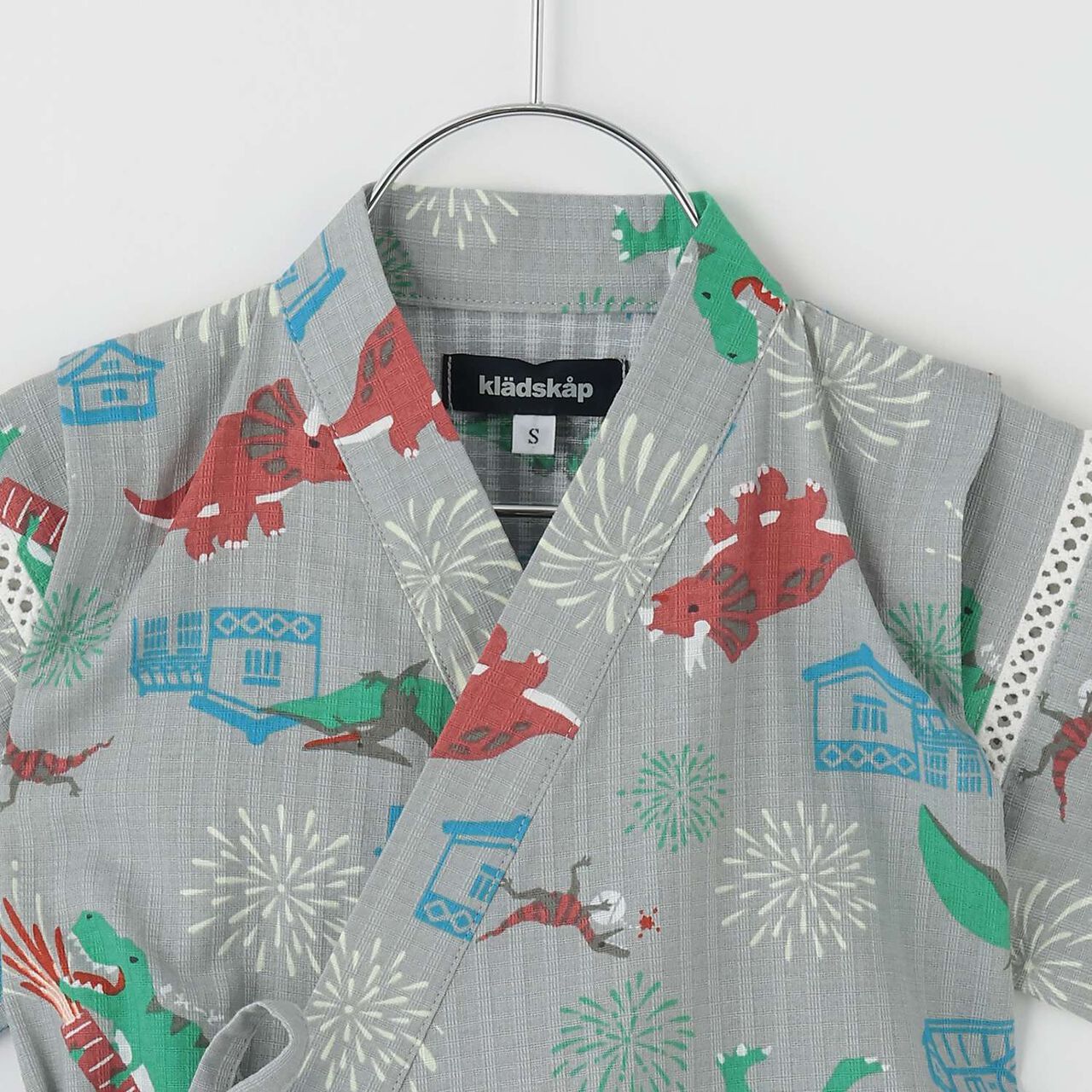 Dinosaur Print Jinbei,Gray, large image number 3