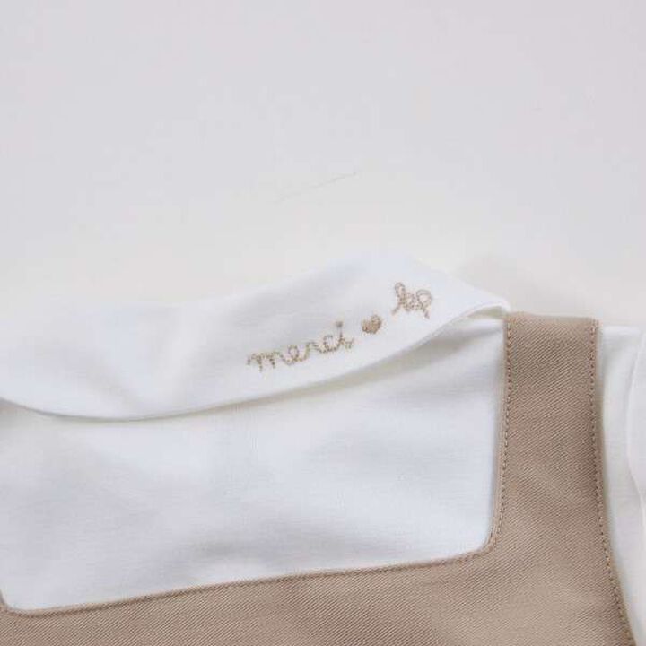 KP Layered One-Piece Dress with Ribbon [100-140],Beige, medium image number 16