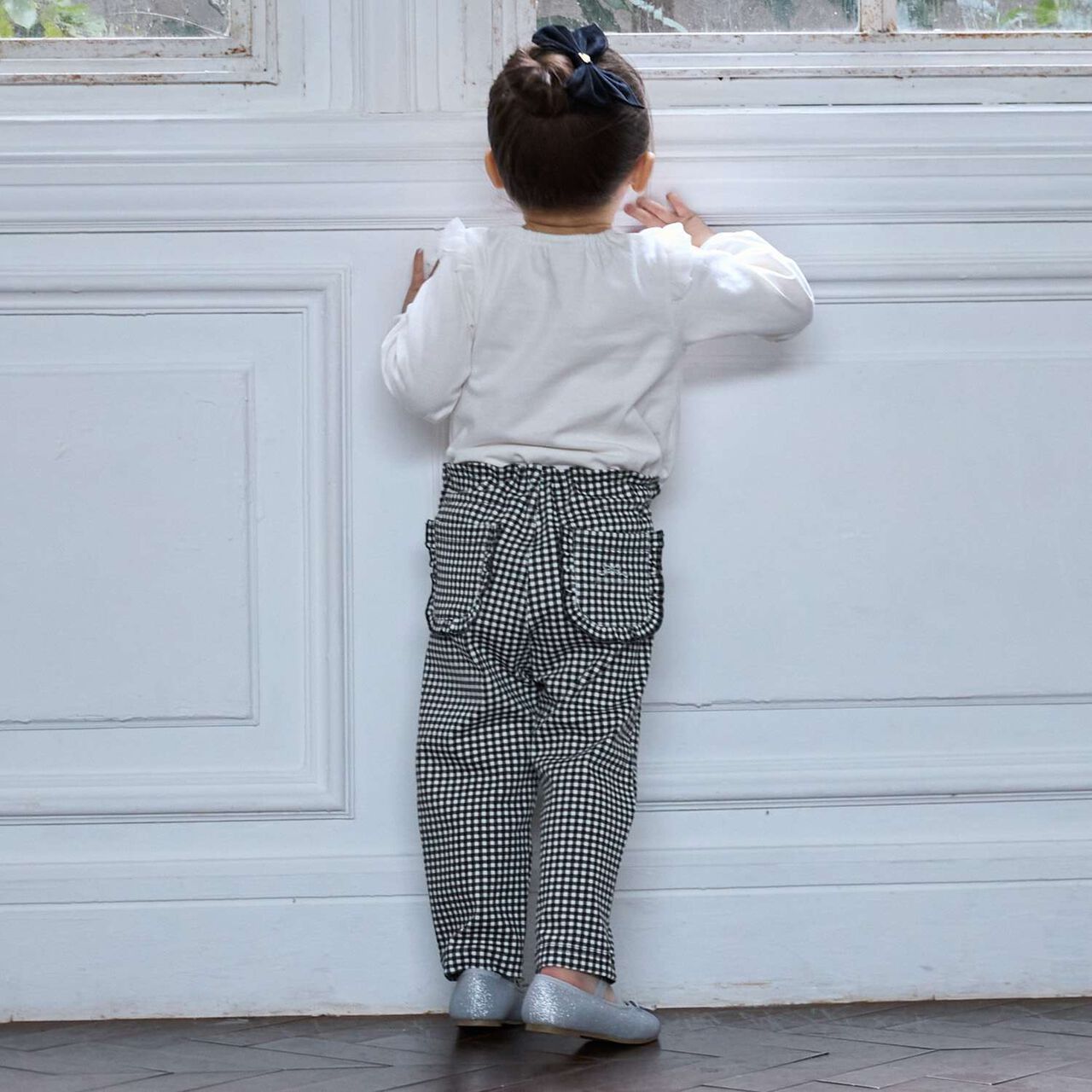 Smile Anti-Stain Pocket Frilled Pants,Pink, large image number 1