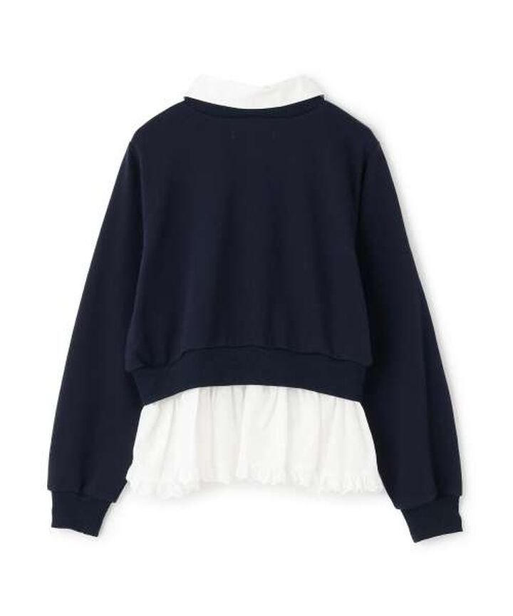 Layered Peplum Sweatshirt [Korean Fashion],Gray, medium image number 4