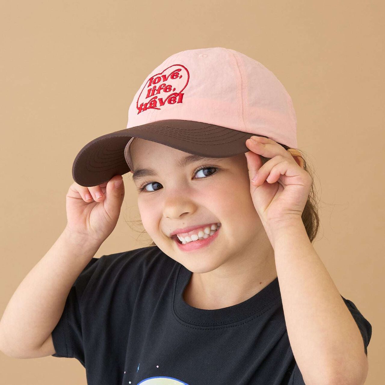 Heart Logo Embroidery Cap,Cream, large image number 10