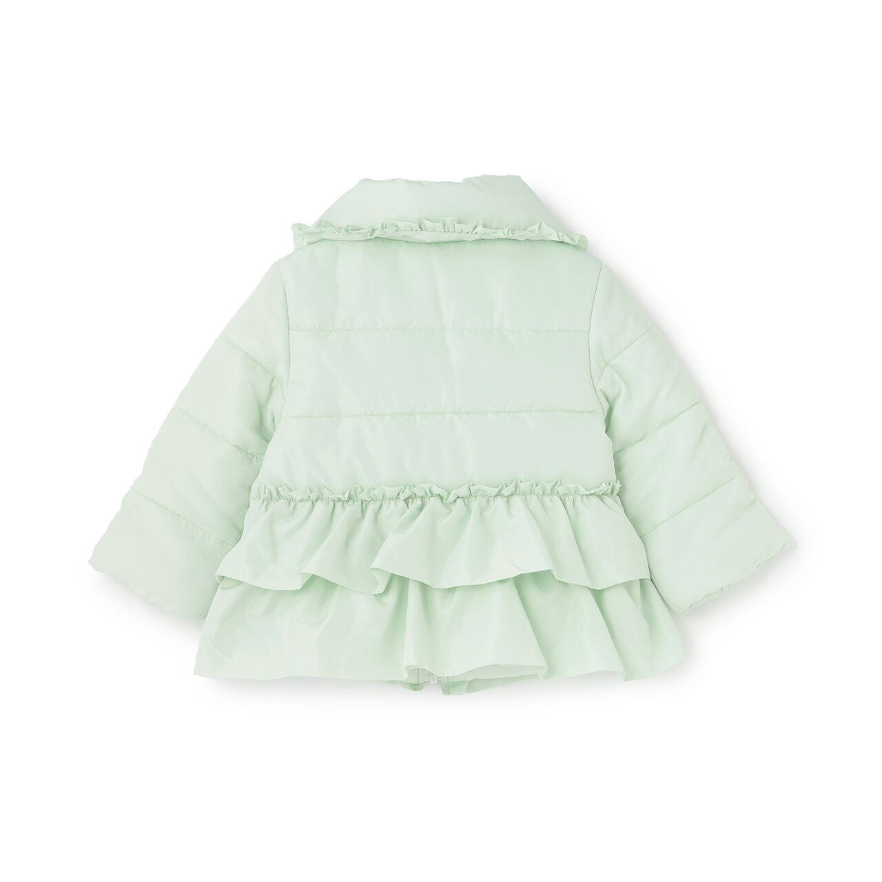 Frill Ribbon Padded Blouson,Light green, large image number 14