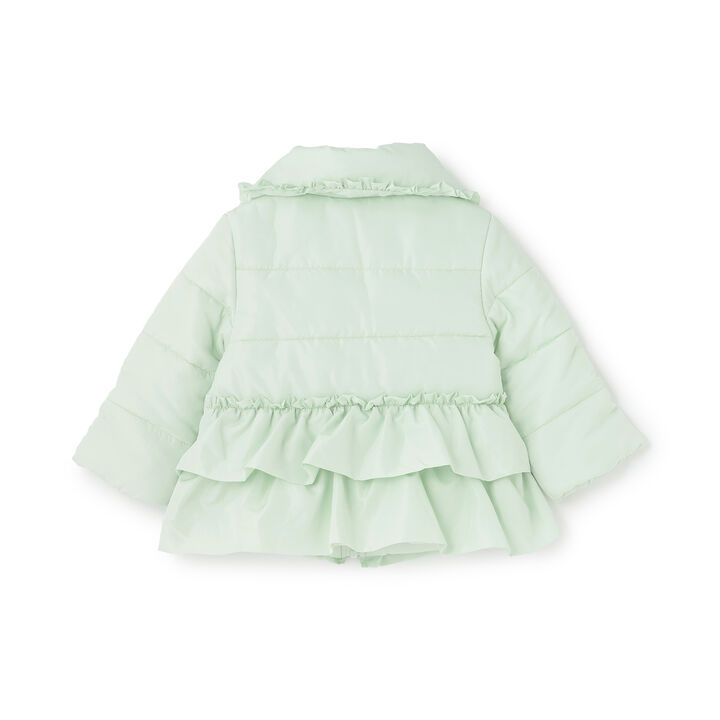 Frill Ribbon Padded Blouson,Light green, medium image number 14