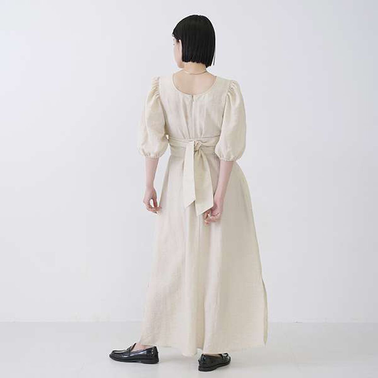 [LADIES] One-Piece Dress with Belt,Black, large image number 15