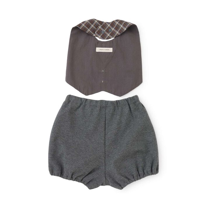 Checkered Vest-Style Set,Mocha tea, medium image number 1