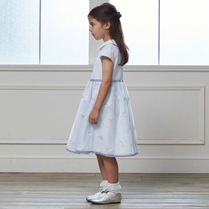 [Formal] Flower Embroidery OP + Collared JK Set,Sax blue, medium image number 5