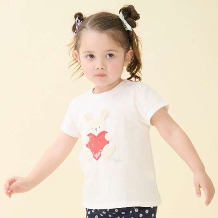 Anti-Stain Sparkling Motif T-Shirt (Kids),Light blue, medium image number 19