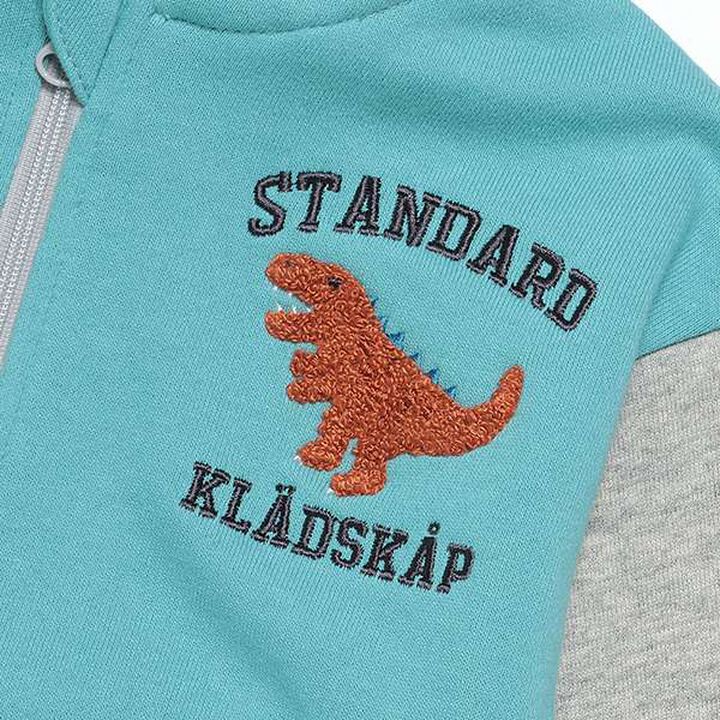 Dinosaur Color Block Zip-Up Parka,Blue, medium image number 9