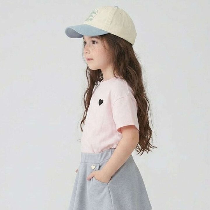 [100% Cotton] Heavy Rotation A-Line T-Shirt 2-Piece Set for Girls Kids,Dark red, medium image number 21