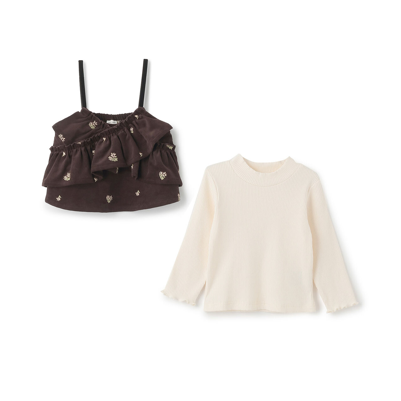 Link Embroidered Tunic with Inner Wear Set,Brown, large image number 2