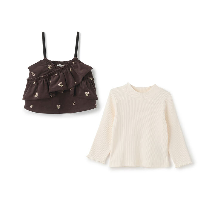 Link Embroidered Tunic with Inner Wear Set,Brown, medium image number 2