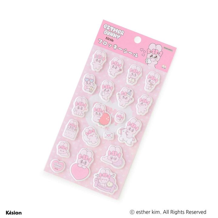 [Esther Bunny Little] Flocked Sticker,, medium