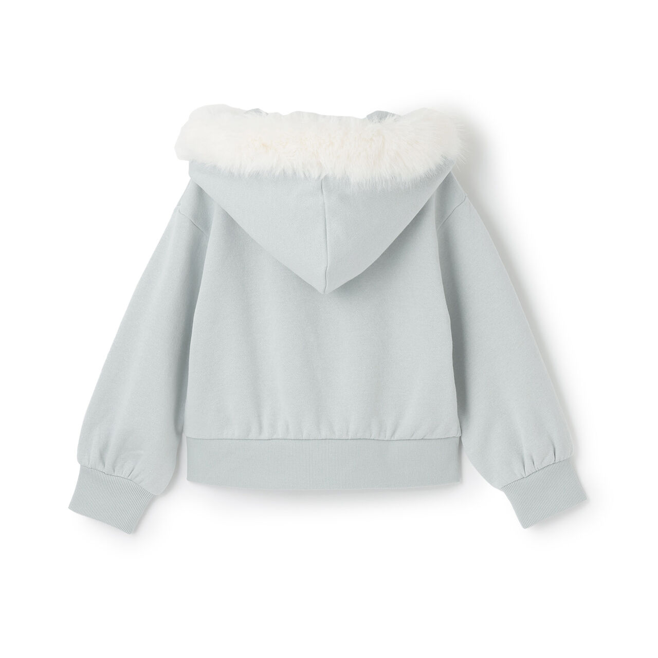Lame Fleece Faux Fur Hooded Zip Parka,Mint, large image number 1