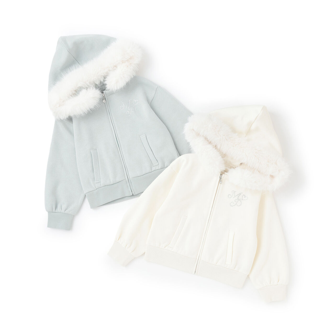 Lame Fleece Faux Fur Hooded Zip Parka,Mint, large image number 11