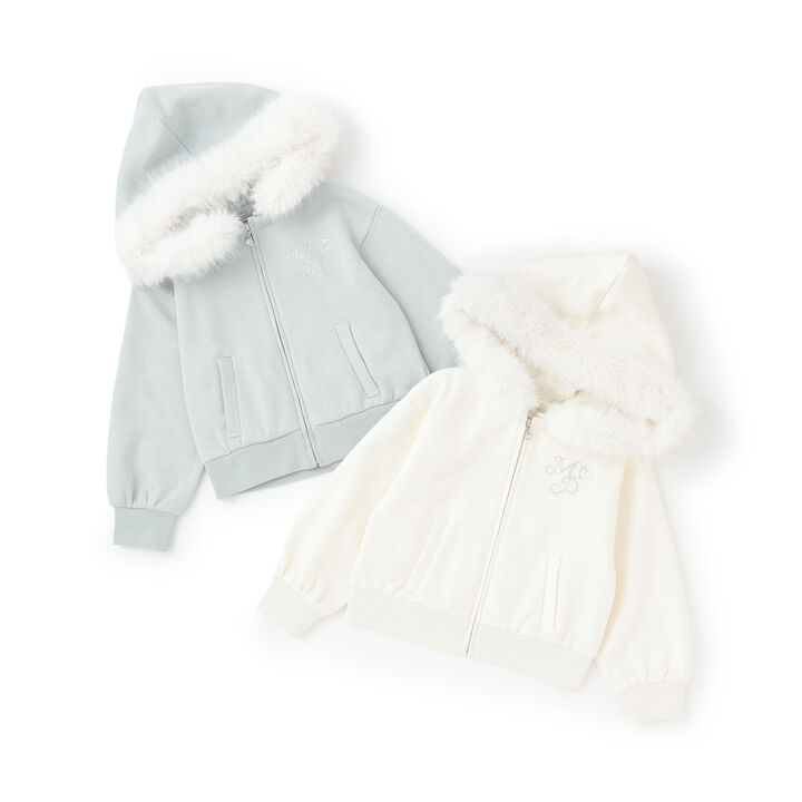 Lame Fleece Faux Fur Hooded Zip Parka,Mint, medium image number 11