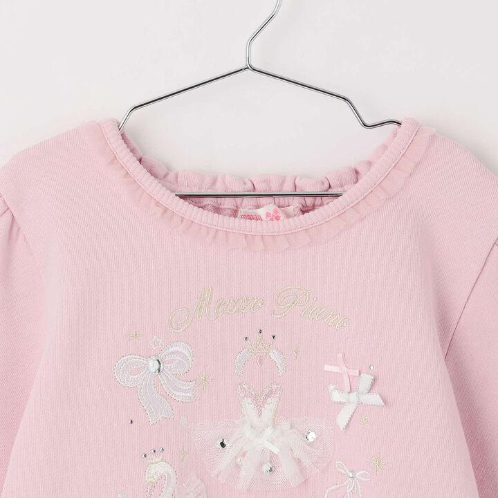 Ballet Embroidery Sweatshirt,Pink, medium image number 2
