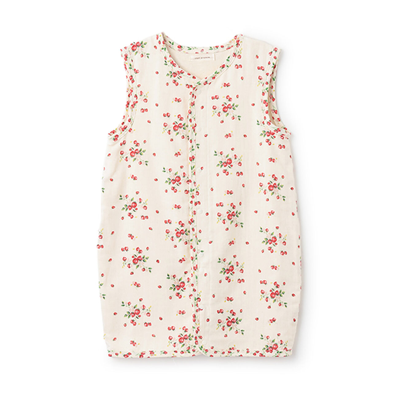 Wild Strawberry Gauze Sleeper,Pearl white, large image number 0