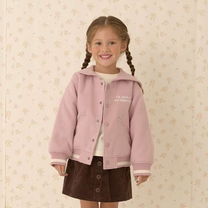 Sailor Collar Varsity Jacket,Beige, medium image number 20