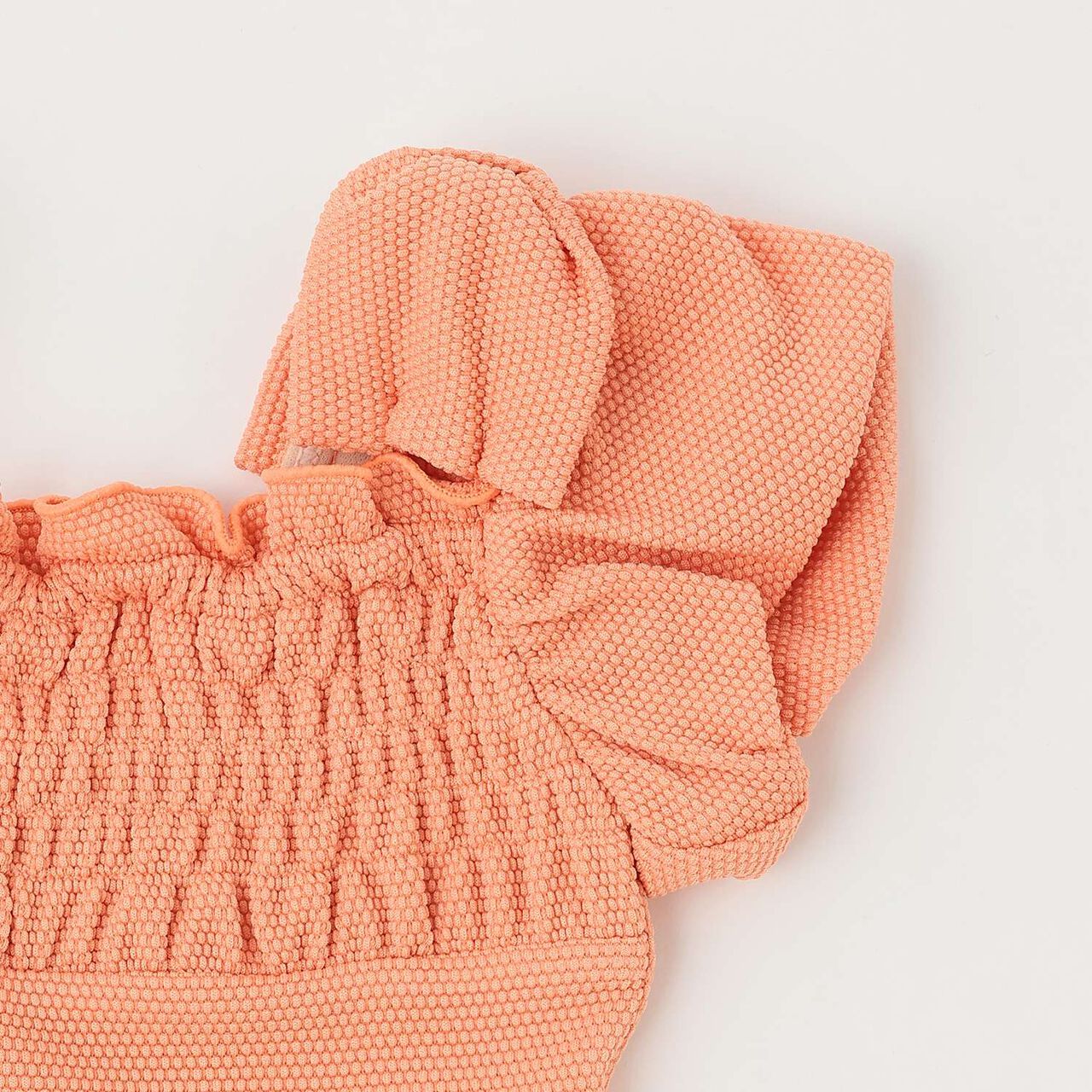 SWIM Puff Sleeve One-Piece Dress Swimsuit,Orange, large image number 12