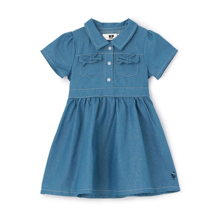 Lame Denim Shirt Dress,, medium