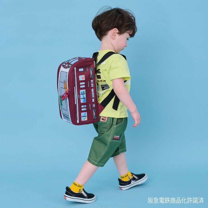 Hankyu Train Backpack,Deep red, medium image number 11