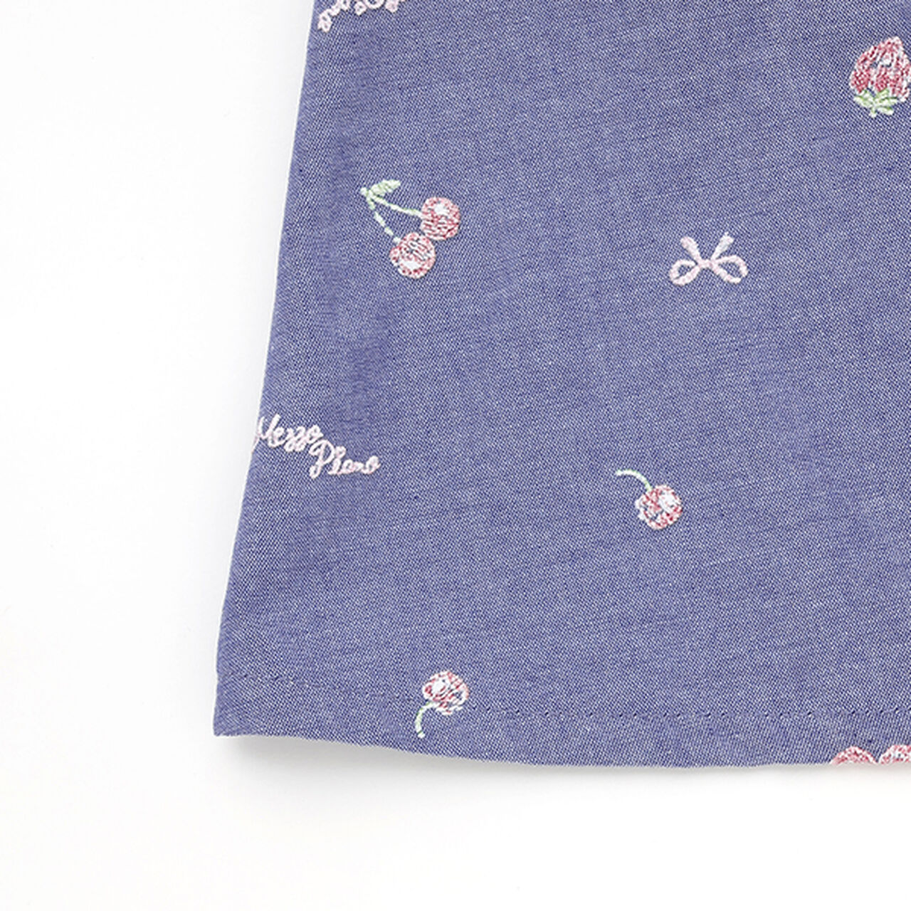 Little Fruit Off-Shoulder Dungaree,Navy, large image number 5