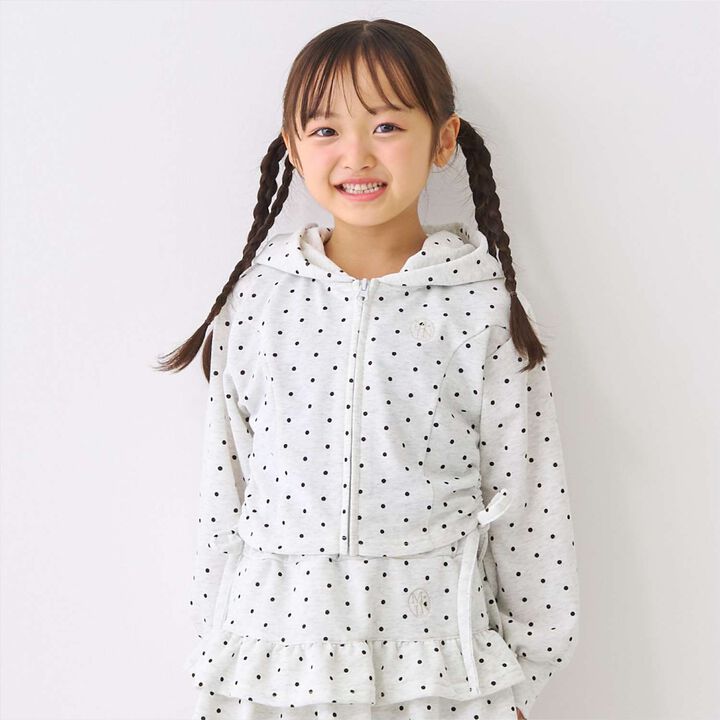 Drawstring Polka Dot Zip Parka,, medium