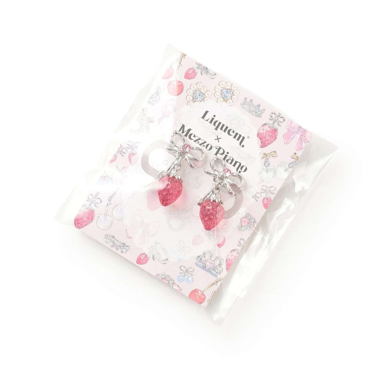 [Liquem] Strawberry Ribbon Earrings,Pink, large image number 5