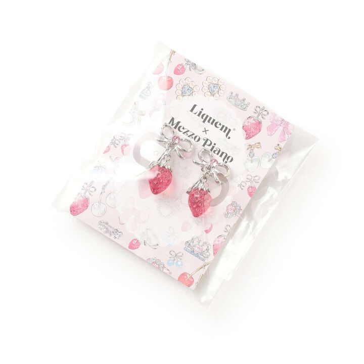[Liquem] Strawberry Ribbon Earrings,Pink, medium image number 5
