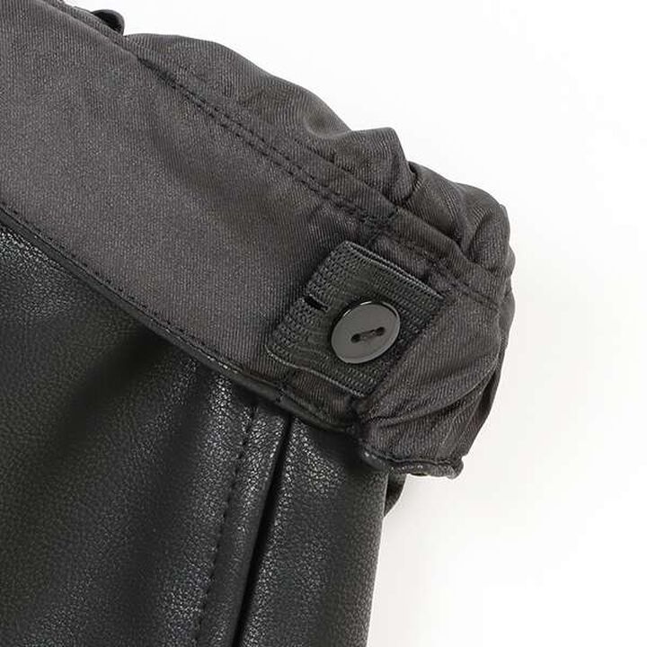 Faux Leather Shorts with Pouch,Black, medium image number 6