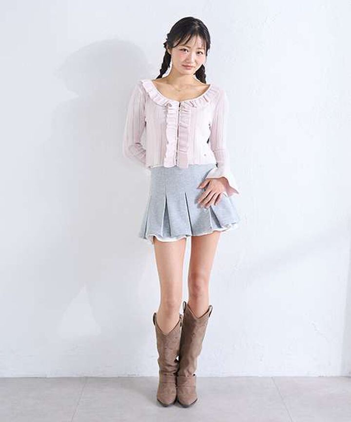 Many Frill Lace Cardigan,Ivory, medium image number 3